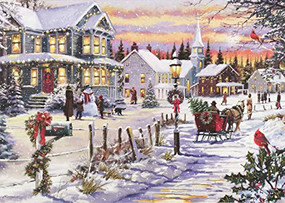 Village Sleigh Ride Deluxe Boxed Holiday Cards, 9781441336545