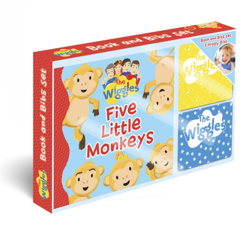 Five Little Monkeys Book and Bib Gift Set by The Wiggles, 9781925970753