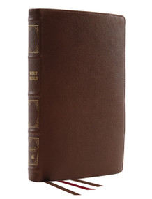 NKJV, Reference Bible, Classic Verse-by-Verse, Center-Column, Genuine Leather, Brown, Red Letter, Comfort Print (Holy Bible, New King James Version) by Thomas Nelson, 9780785248903