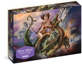 Boris Vallejo Fearless Rider 1,000-Piece Puzzle (for Adults Fantasy Dragon Gift Jigsaw 26 3/8” x 18 7/8”) by Workman Publishing, Boris Vallejo, 9781523513215
