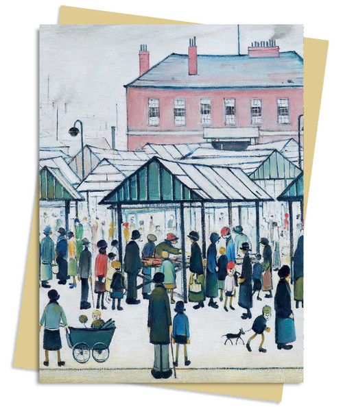 L.S. Lowry: Market Scene Greeting Card Pack (Pack of 6) by Flame Tree Studio, 9781839643439