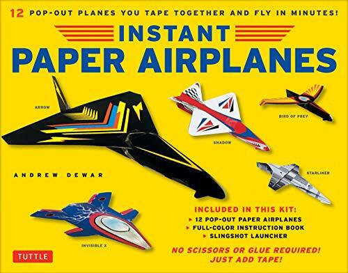 Instant Paper Airplanes Kit (12 Pop-out Airplanes You Tape Together and Fly in Minutes! [12 precut pop-out airplanes; slingshot launcher, tape & full-color book]) by Andrew Dewar, 9780804851077