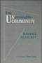 UNAVOWABLE COMMUNITY by Maurice Blanchot, 9781581771046