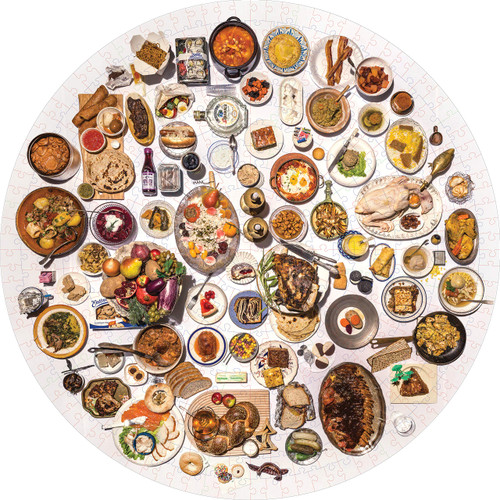 The 100 Most Jewish Foods: 500-Piece Circular Puzzle by Tablet, 9781648290756