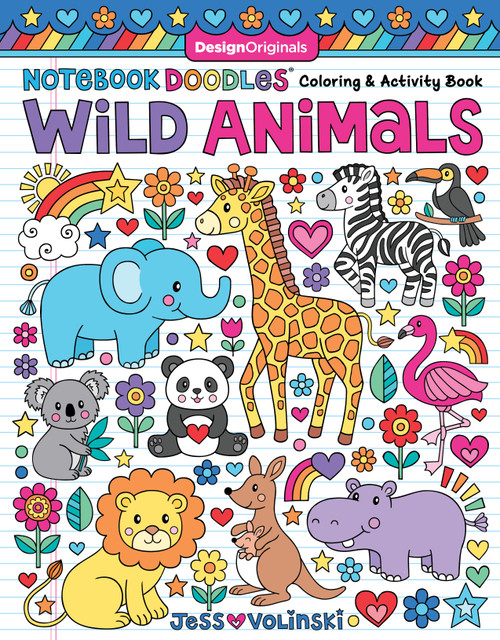 Notebook Doodles Wild Animals (Coloring & Activity Book) by Jess Volinski, 9781497205451