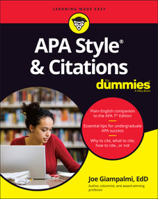 APA Style & Citations For Dummies by Joe Giampalmi, 9781119716440