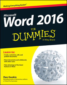 Word 2016 For Dummies by Dan Gookin, 9781119076896
