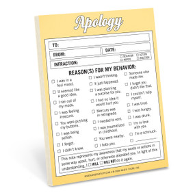 Apology Nifty Note Pad by Knock Knock, 9781601061454