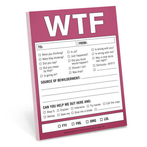 WTF Nifty Note Pad (Magenta Purple) - 9781601063380 by Knock Knock, 9781601063380