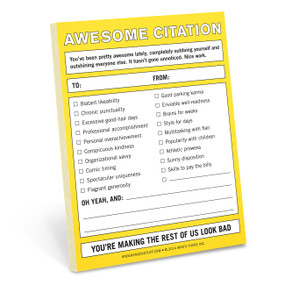 Awesome Citation Nifty Note Pad (Yellow) by Knock Knock, 9781601066213