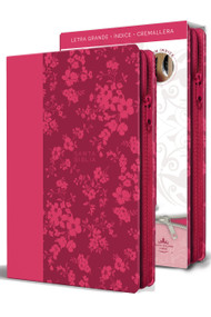 Biblia Reina Valera 1960 letra grande. Símil piel fucsia, cremallera, índice, manual / Spanish Bible RVR 1960. Handy Size, Large Print, Leathersoft by Reina Valera Revisada 1960, 9781644733851