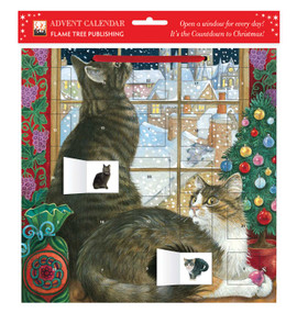 Ivory Cats by Lesley Anne Ivory: Christmas Window advent calendar (with stickers) by Flame Tree Studio, 9781783615698