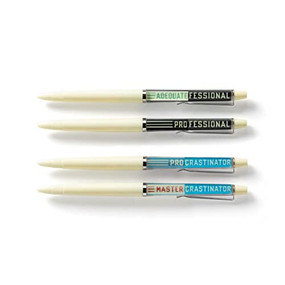 Professional Procrastinator Floaty Pen Set by Galison, Brass Monkey, 9780735368804