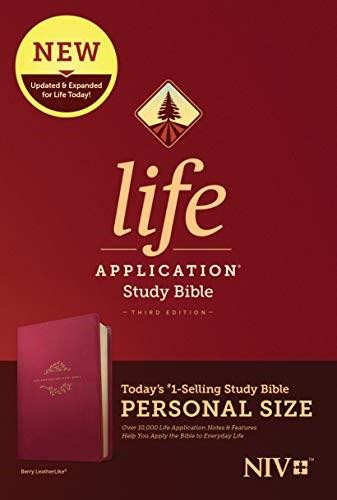 NIV Life Application Study Bible, Third Edition, Personal Size (LeatherLike, Berry), 9781496440150