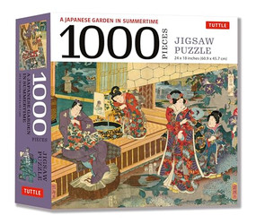 A Japanese Garden in Summertime - 1000 Piece Jigsaw Puzzle (A Scene from THE TALE OF GENJI, Woodblock Print (Finished Size 24 in X 18 in)) by Tuttle Studio, Utagawa Kuniteru, 9780804854153