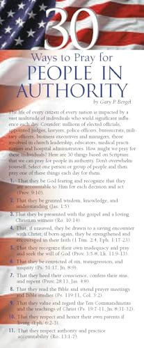 30 Ways to Pray for People in Authority 50-pack by Gary Bergel, 9781576839058