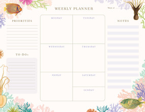 Art of Nature: Under the Sea Weekly Planner Notepad ((Undated Weekly Planner, Cute Stationery Gift, Gift for Girls)) by Insights, 9781647223939