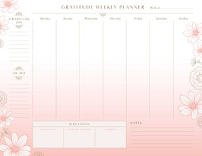 Gratitude Weekly Planner Notepad ((Mindfulness Gifts, Gratitude Journal for Women, Back to School Supplies)) by Insights, 9781647223960