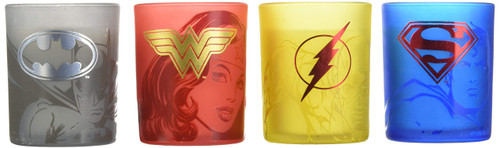 DC COMICS: JUSTICE LEAGUE GLASS VOTIVE CANDLE SET by INSIGHT EDITIONS,, 9781682985250