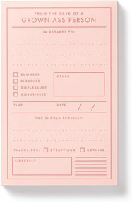 Grown-ass Person Memo Pad by Galison, Brass Brass Monkey, 9780735370715