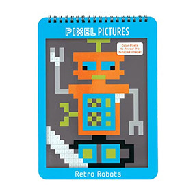 Retro Robots Pixel Pictures by Mudpuppy, Jenn Ski, 9780735341890