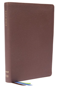 NET Bible, Thinline Large Print, Genuine Leather, Brown, Thumb Indexed, Comfort Print (Holy Bible) by Thomas Nelson, 9780785253532