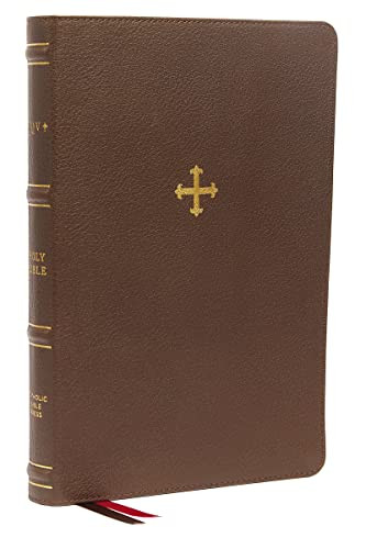 NRSV, Catholic Bible, Thinline Edition, Genuine Leather, Brown, Comfort Print (Holy Bible) by Catholic Bible Press, 9780785254614