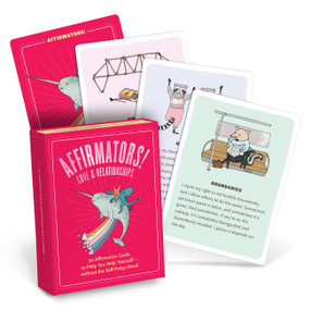Affirmators! Love & Relationships Deck (50 Affirmation Cards to Help You Help Yourself - Without the Self-helpy-ness!) by Suzi Barrett, Naomi Sloman, 9781683490050