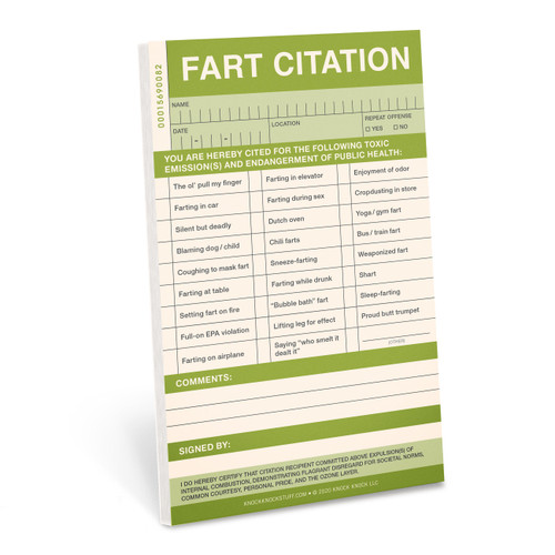 Fart Sticky Citation Pad by Knock Knock, 9781683492528