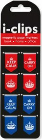Keep Calm & Carry On i-Clips Magnetic Page Markers by , 9781441316790