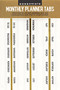 MONTHLY PLANNER TABS by , 9781441334732
