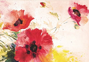 NOTE CARD WATERCOLOR POPPIES by , 9781441324511