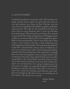 A Little Ramble (In the Spirit of Robert Walser) by Robert Walser, Christopher Middleton, Susan Bernofsky, Tom Whalen, 9780811220996