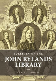 Bulletin of the John Rylands Library 97/1 (Religion in Britain, 1660-1900: Essays in Honour of Peter B. Nockles) by William Gibson, Geordan Hammond, 9781526159298