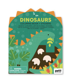 Coloring Book with Stickers Dinosaurs by Petit Collage, 0810073340886