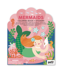 Coloring Book with Stickers Mermaids by Petit Collage, 0810073340909