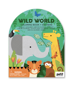 Coloring Book with Stickers Wild World by Petit Collage, 0810073340916