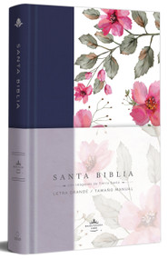 Biblia RVR 1960 letra grande. Tapa dura tela azul púrpura con flores tamaño manual / Bible RVR 1960 Handy Size Hardcover Cloth with P.. (Spanish Edition) by Reina Valera Revisada 1960, 9781644734599
