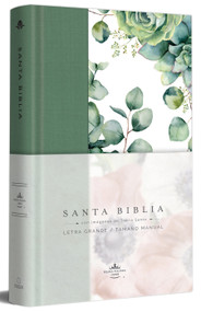 Biblia RVR 1960 letra grande Tapa dura y tela verde con flores tamaño manual / Bible RVR 1960 Handy Size Large Print Hardcover Cloth .. (Spanish Edition) by Reina Valera Revisada 1960, 9781644733981