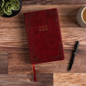 KJV Large Print Personal Size Reference Bible, Burgundy LeatherTouch, Indexed by Holman Bible Publishers, 9781087743011