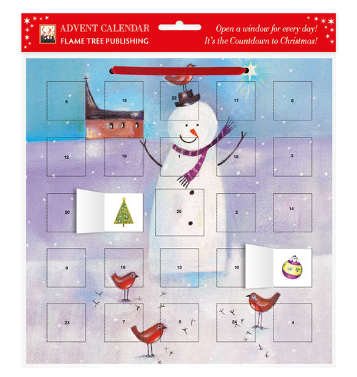 Snowman and Robin advent calendar (with stickers) by Flame Tree Studio, 9781783615711