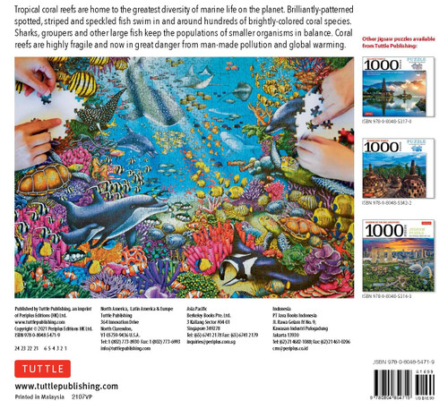 Tropical Coral Reef Marine Life - 1000 Piece Jigsaw Puzzle (Finished Size 29 in X 20 inch (74 x 51 cm)) by Hue Huynh, 9780804854719