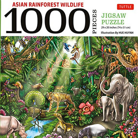Asian Rainforest Wildlife - 1000 Piece Jigsaw Puzzle (Finished Size 29 in X 20 inch (74 x 51 cm)) by Hue Huynh, 9780804855082