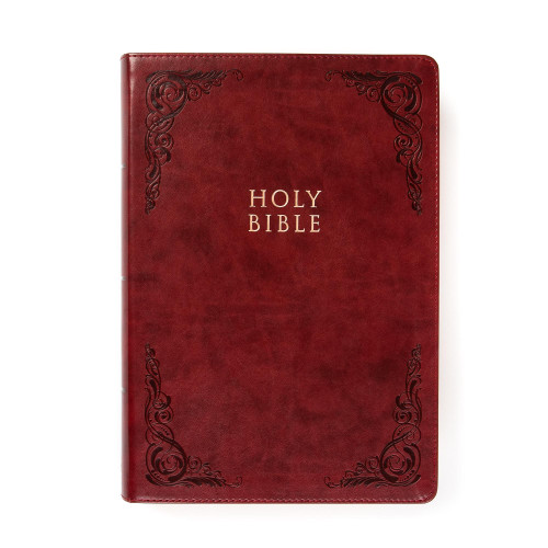 KJV Super Giant Print Reference Bible, Burgundy LeatherTouch, Indexed by Holman Bible Publishers, 9781087743097