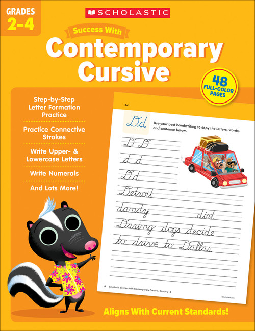 Scholastic Success with Contemporary Cursive Grades 2-4 Workbook by Scholastic Teaching Resources, 9781338798333