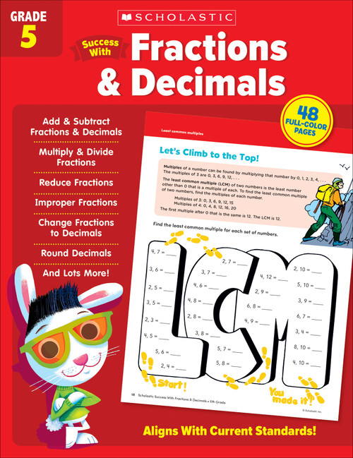 Scholastic Success with Fractions & Decimals Grade 5 Workbook by Scholastic Teaching Resources, 9781338798357