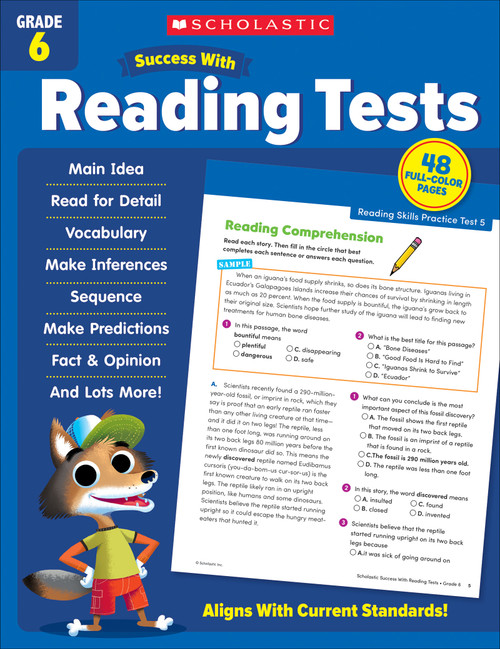 Scholastic Success with Reading Tests Grade 6 Workbook by Scholastic Teaching Resources, 9781338798678