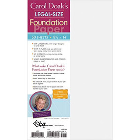Carol Doak's Legal-Size Foundation Paper (50 Sheets, 8 1/2" x 14") by Carol Doak, 9781607054184