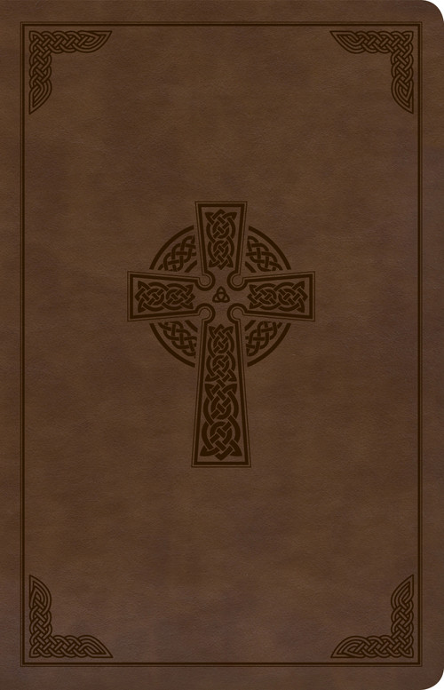 KJV Large Print Personal Size Reference Bible, Brown Celtic Cross LeatherTouch, Indexed by Holman Bible Publishers, 9781087742991