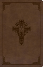 KJV Large Print Personal Size Reference Bible, Brown Celtic Cross LeatherTouch, Indexed by Holman Bible Publishers, 9781087742991